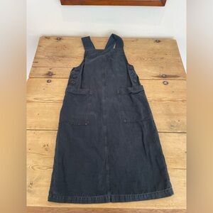 Navy toast pinafore dress UK 8 cotton linen blend